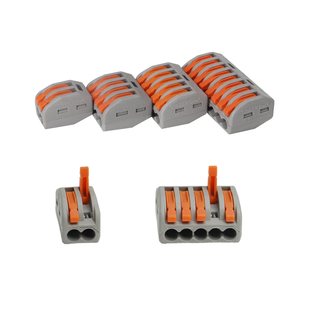 Conectores de tuerca de cable de palanca de conector de cableado de empalme compacto HC222-412/413/414/415/418 separador eléctrico para vías rápidas