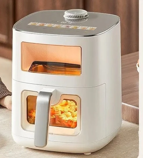 0 Fluoride Air Fryer  Large Capacity Dual-Heat-Source Dual-Window Air Fryer