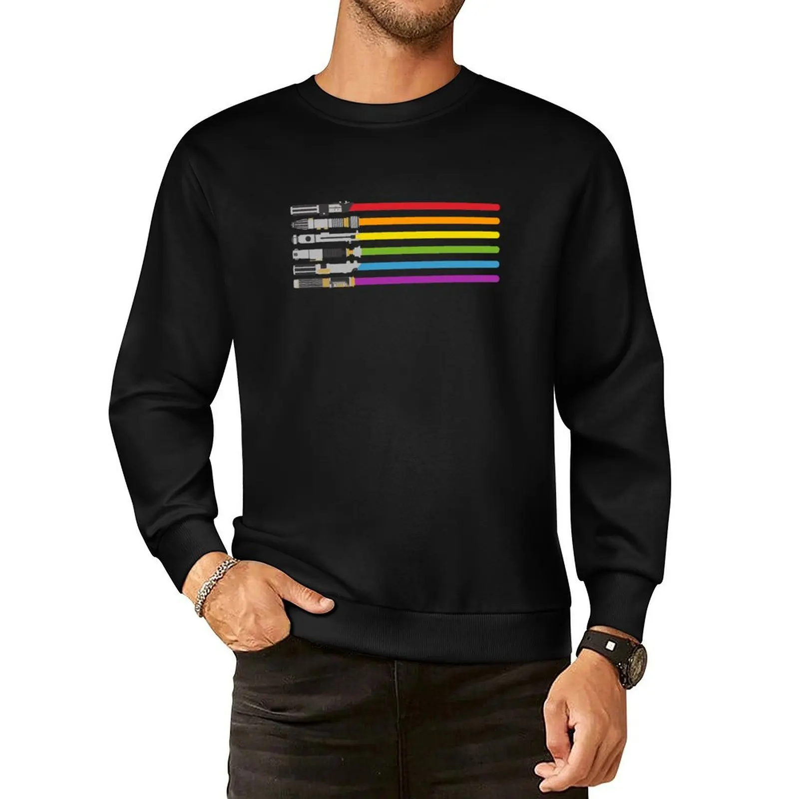 

Lightsaber Rainbow Pullover Hoodie mens clothes autumn clothes men clothing men's sweat-shirt sweatshirt for men