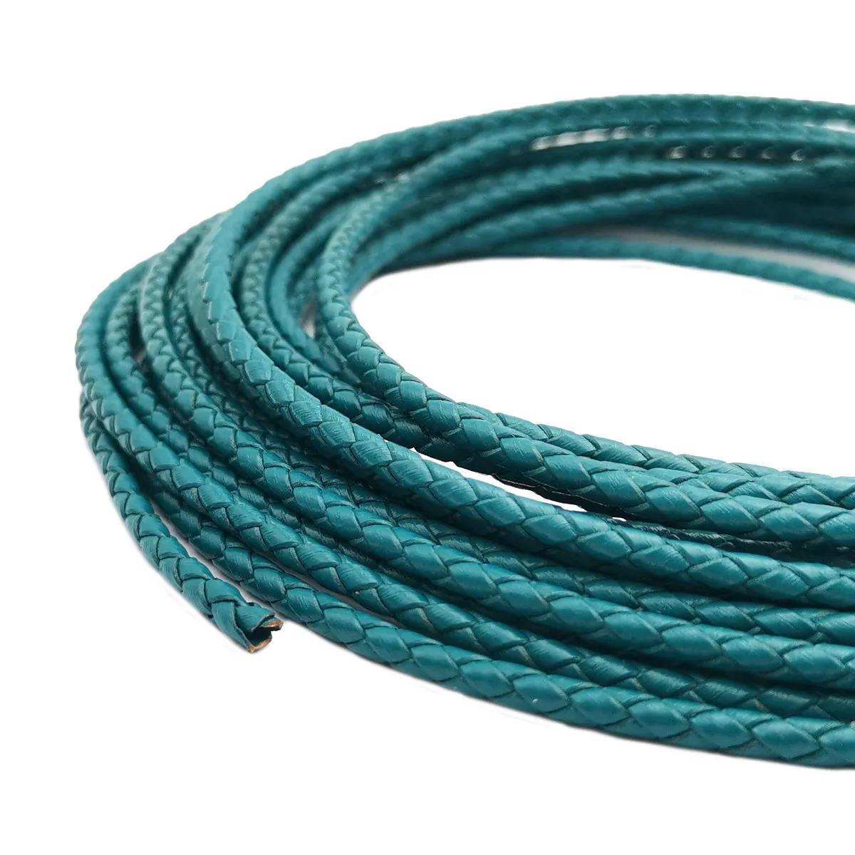 

3mm Teal Leather Bolo Cords Braided Leather Strap Bracelet Necklace Making