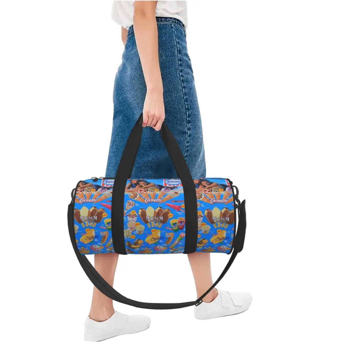 Bolsas deportivas Retro para helado, bolsa de gimnasio grande para helado de verano, bolso estampado para hombre al aire libre, bolsa de entrenamiento Vintage para Fitness