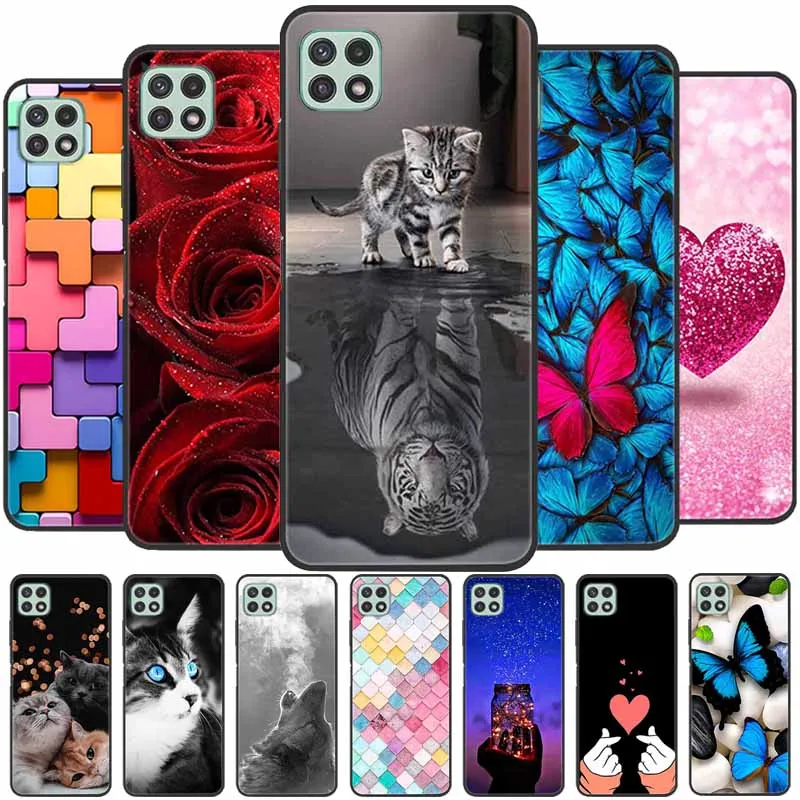 Para samsung wide 5 caso moda elementos dos desenhos animados tpu silicone macio caso de telefone capa para sansung a22 5g wide5 bonito escudo para