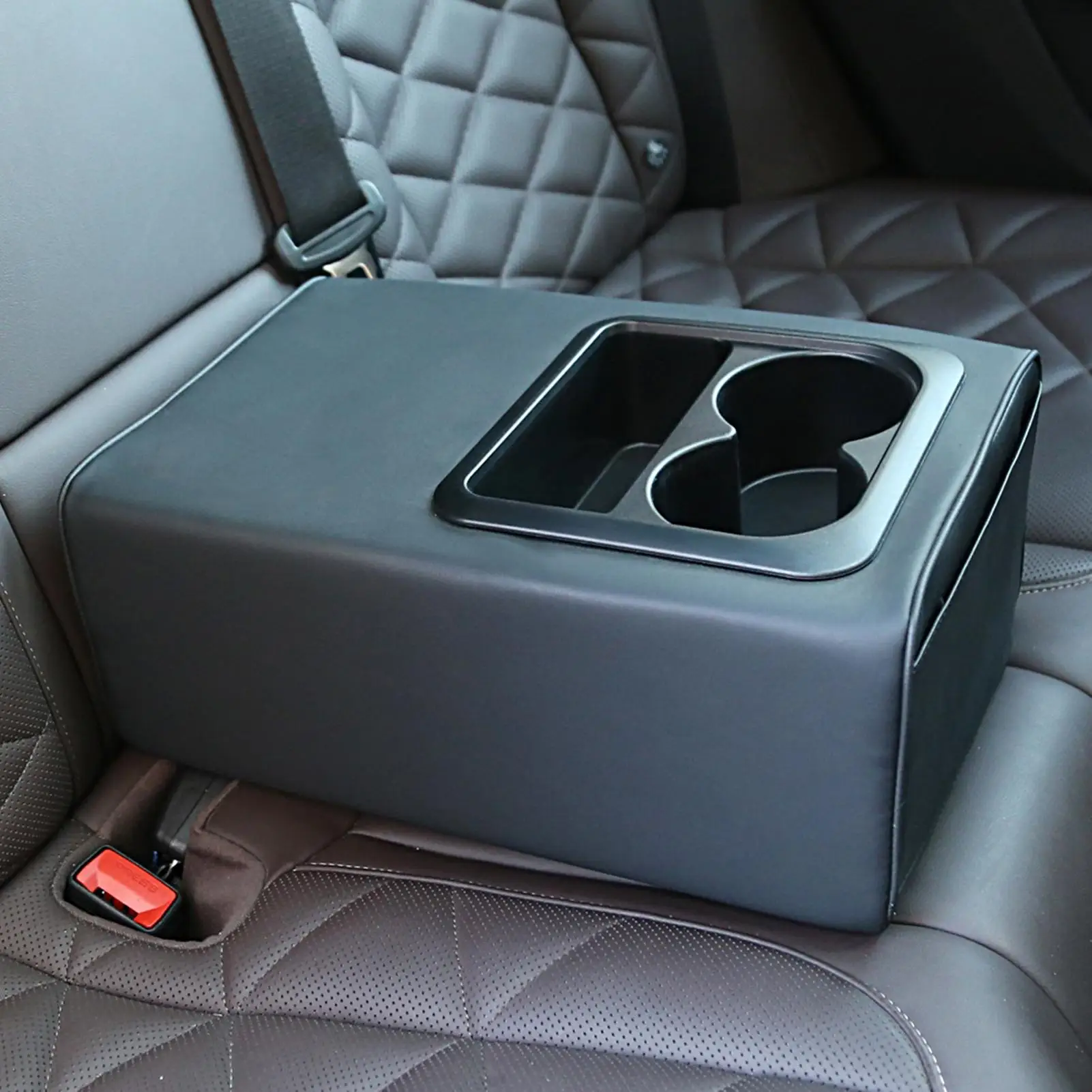 Armrest box pad Auto Interior Rear   Armrest convenient Box with Cup Holders Double Pockets comfortable Console