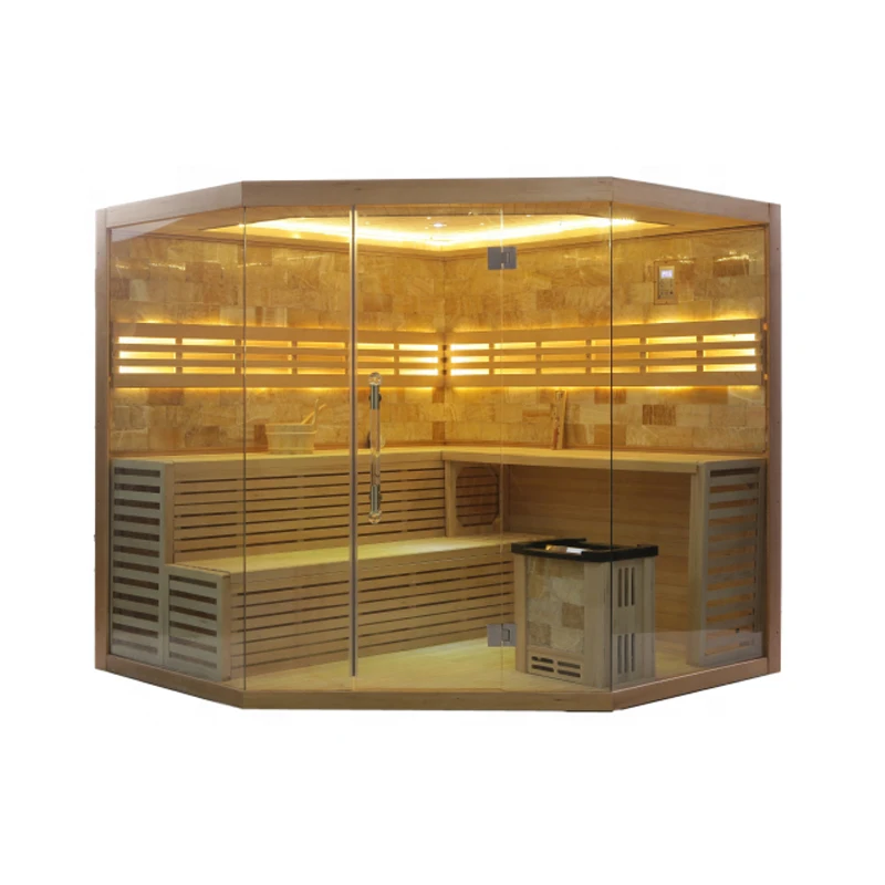 Traditional Style Indoor Wooden Infrared Dry Steam Sauna Room, Therapy Slimming Beauty, Home Spa Relaxation
