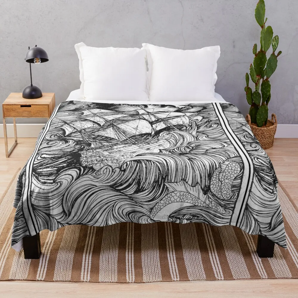 

Ship Found in a Bottle - Arthur Rackham Throw Blanket Shaggy wednesday Blankets