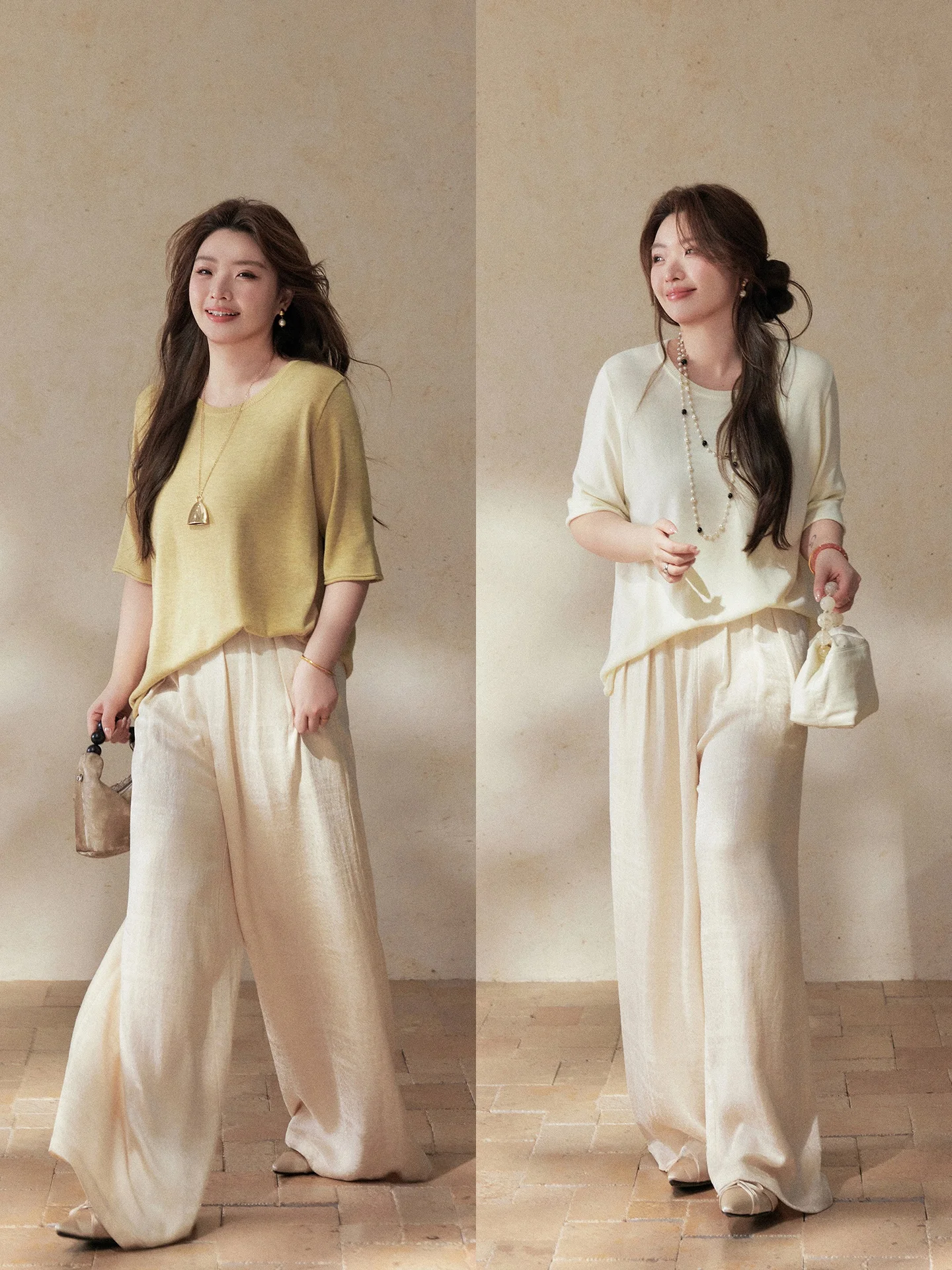 

Женский вязаный свитер больших размеров Miss Yang с коротким рукавом, свободного кроя, из смесовой шерсти, повседневный, для зимы