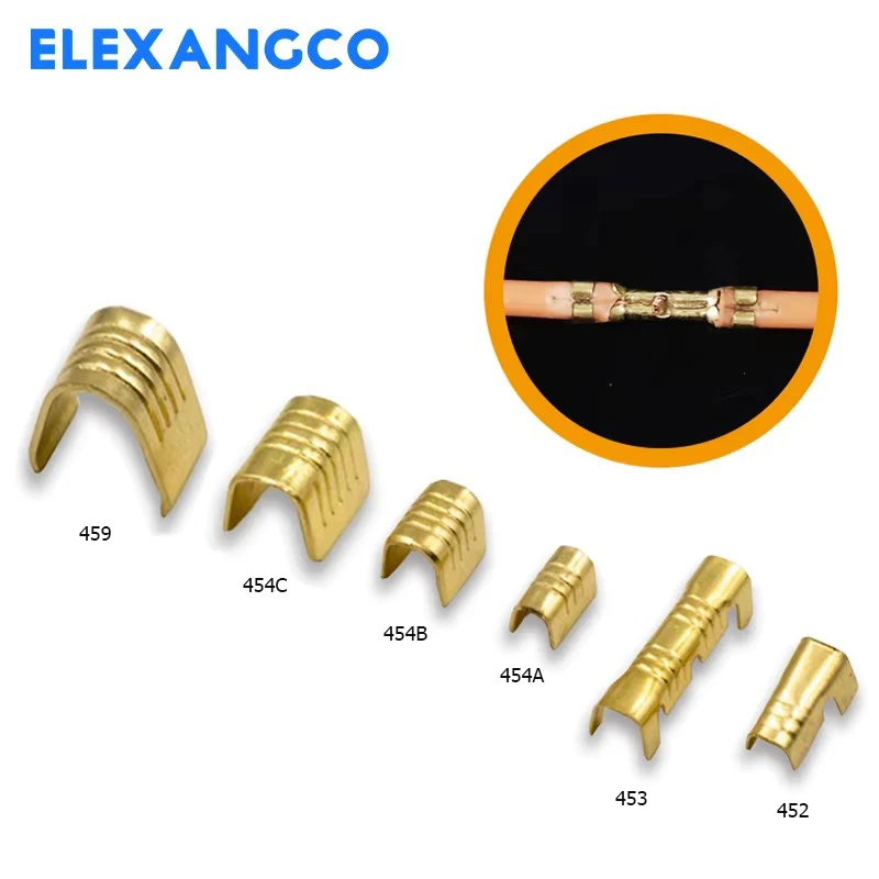 100Pcs/lot 453 U Shape Copper Ring Terminals Non-Insulated Cable Wire Spade Electric Butt Docking Connector 0.5-1.5mm