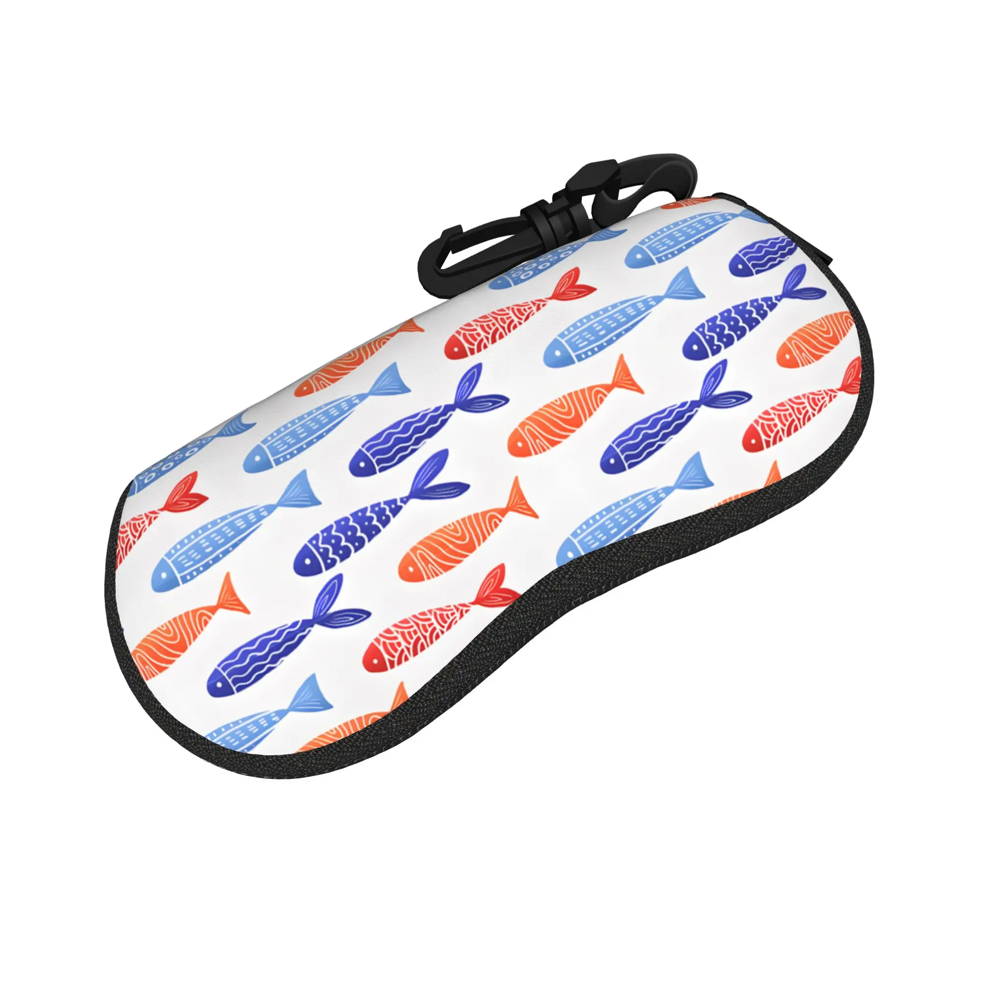 Traditional Goldfish koi fish  Glasses Case Gift For Women Men  Zipper  Eyewear Box Kawaii Eye Contacts Case