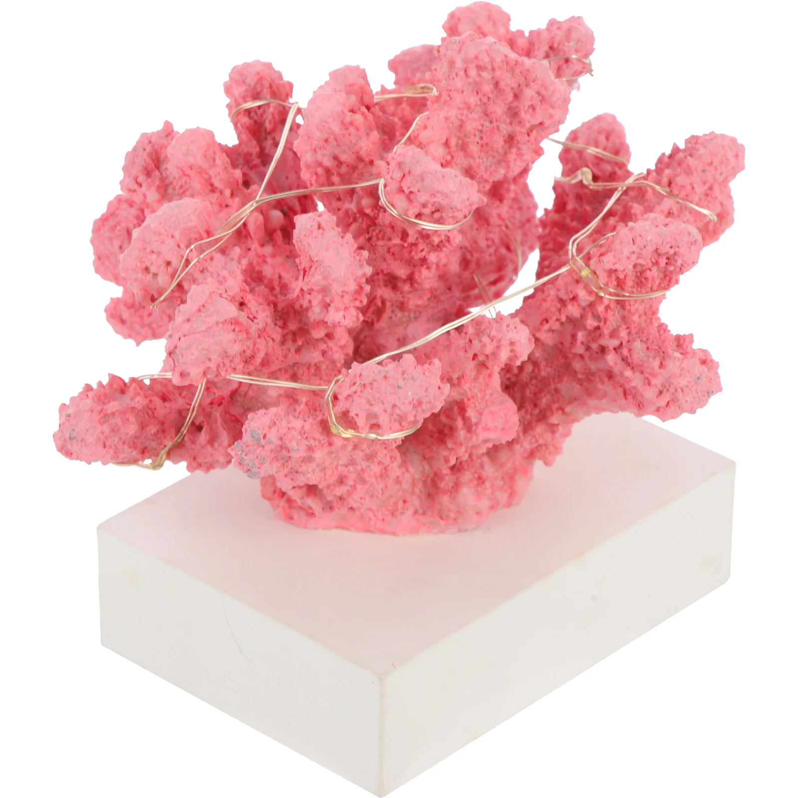

Pink Lighted Decor Artificial Resin Coral String Lights Home Office Desk Decor Vivid Coral Sculpture Easy Clean Maintenance Free