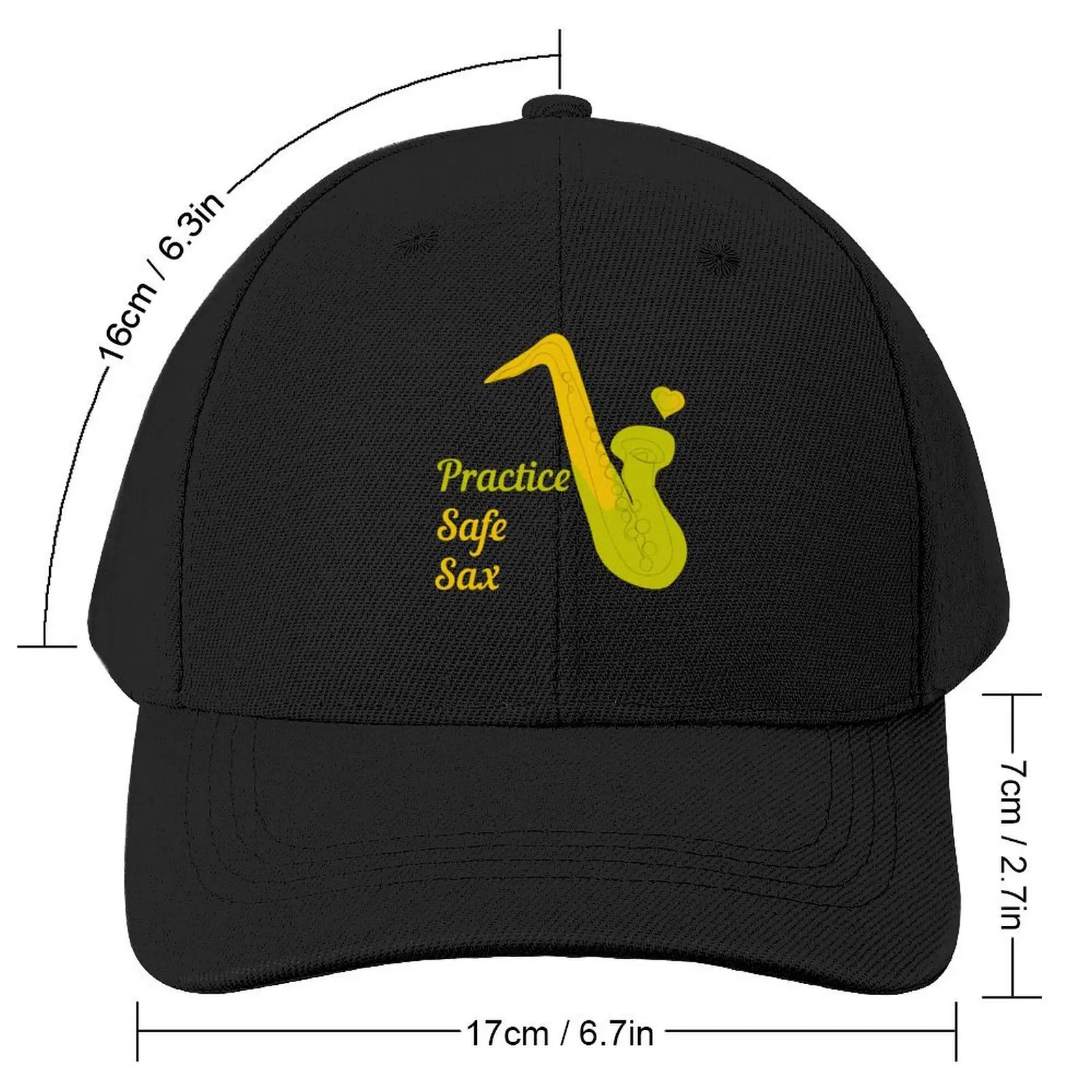 Practice Safe Sax. Cute saxophone Baseball Cap summer hat Kids Hat Women's Hats 2024 Men's