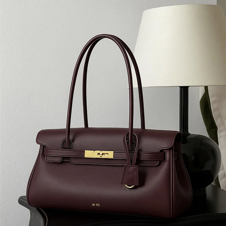 

Lady's handbag - black vegan leather - design shoulder bag - suitable for work and daily commuting - genuine 2025 new model JW