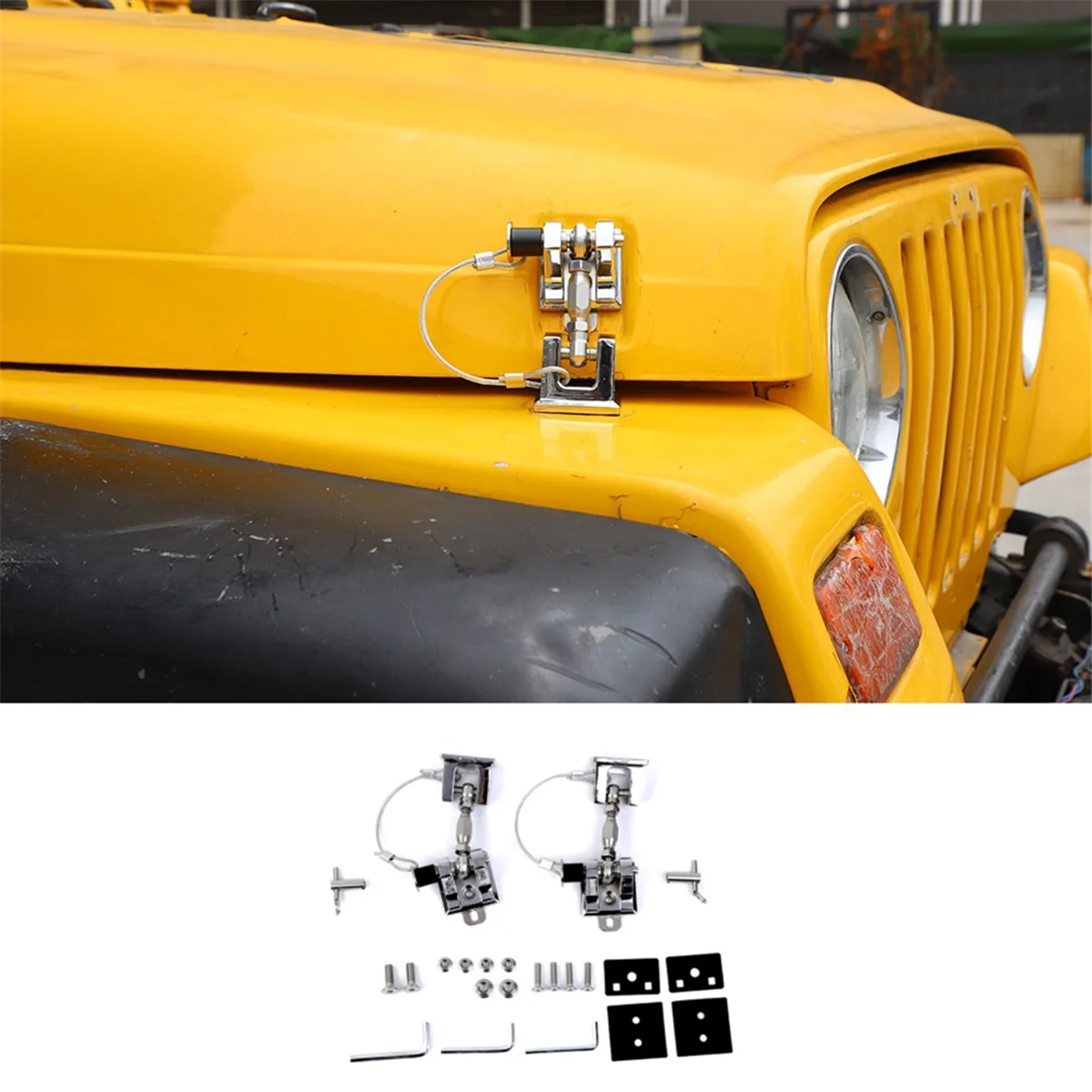 Hood Latches Anti-Theft Hood Catch Lock for Jeep Wrangler TJ 1997-2006 Car Accessories