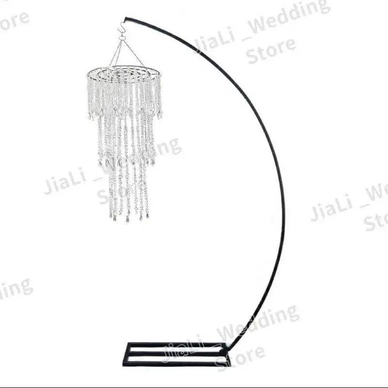 

4pcs Crystal Chandelier Pendant Flower Arch Display Shelf Hanging Birthday Party Stage Backdrop Table Decoration Props Rack