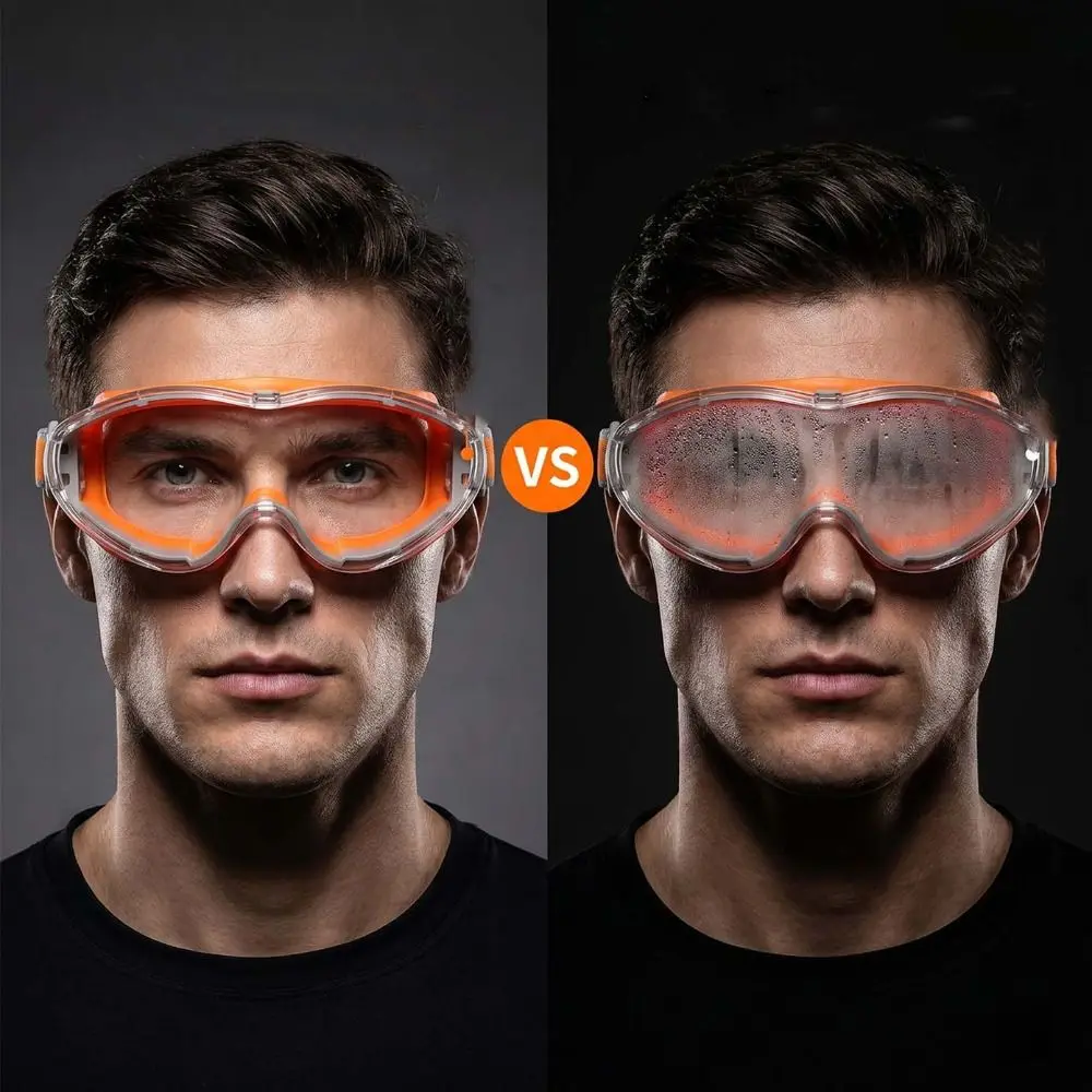 Anti Scratch Safety Glasses Clear Lens Lightweight Protective Eyewear Silicone Frame Splash Proof Anti Fog Goggles Work Safety