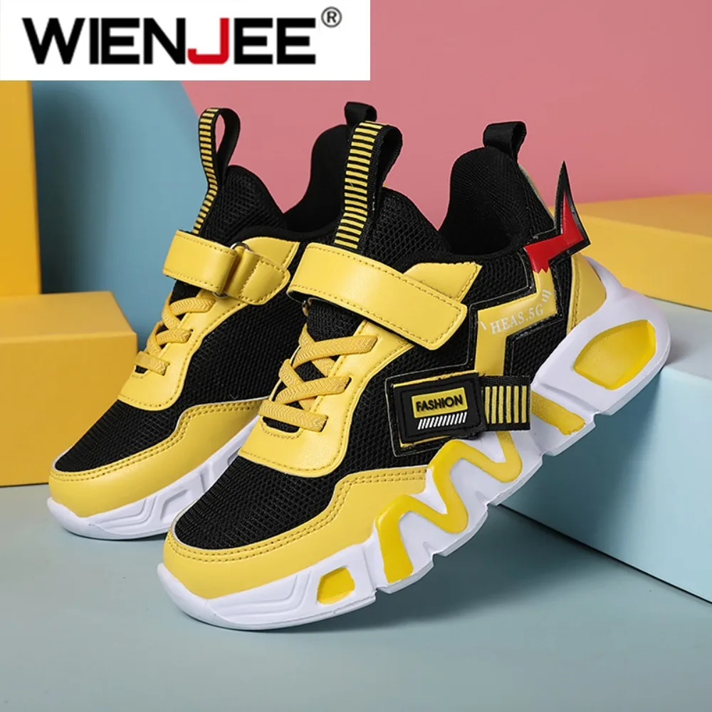 Cartoon Kids Shoes for Boys Mesh Sneakers Children Casual Sport Little Boy Running Tenis Yellow School Student Shoes 2025