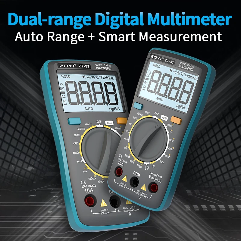 

Умный двухрежимный цифровой мультиметр, профессиональный тестер истинного среднеквадратичного значения 6000 отсчетов, для обнаружения сопротивления/частоты/емкости/NCV