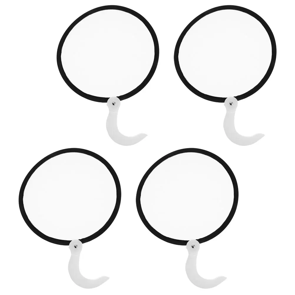 

4pcs Folding Fan Round H held Decorative Fans for Women Cloth Foldable Dancing Party Props Wedding Home Accessories