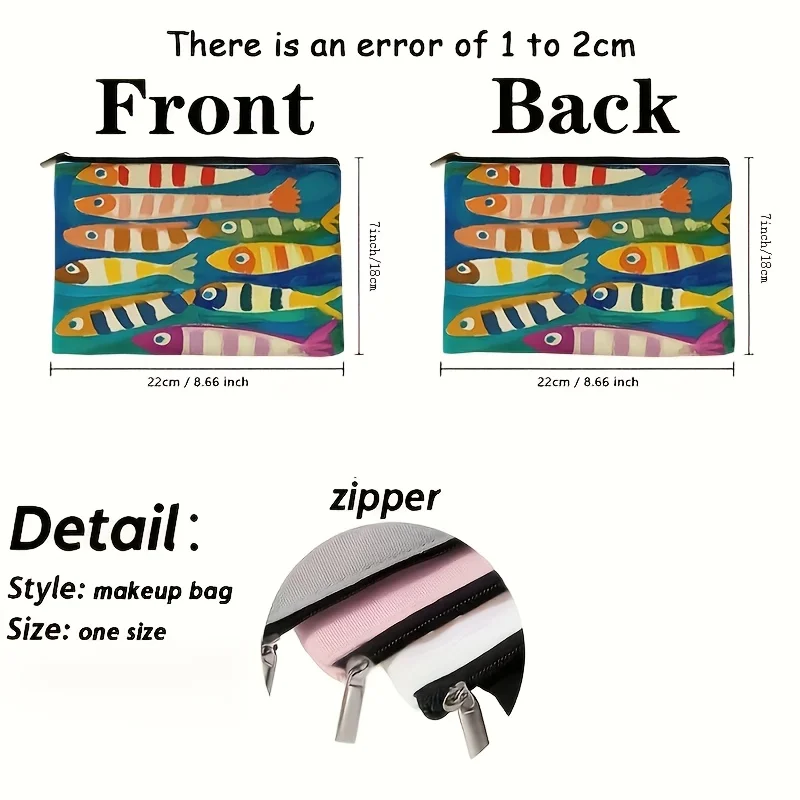 Fashionable Cosmetic Bag with Zipper—Lightweight Foldable Travel Makeup Bag and Toiletry Organizer—Ideal Gift for Women, Teachers, and Friends—Toiletry Bag—Organizer Bag