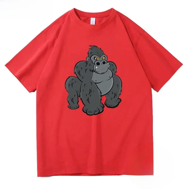 Heavyweight Cotton ort Sve T-irt rican Wild Beast Silverba Gorilla Largest Primate Animal Faionable Casual Tee