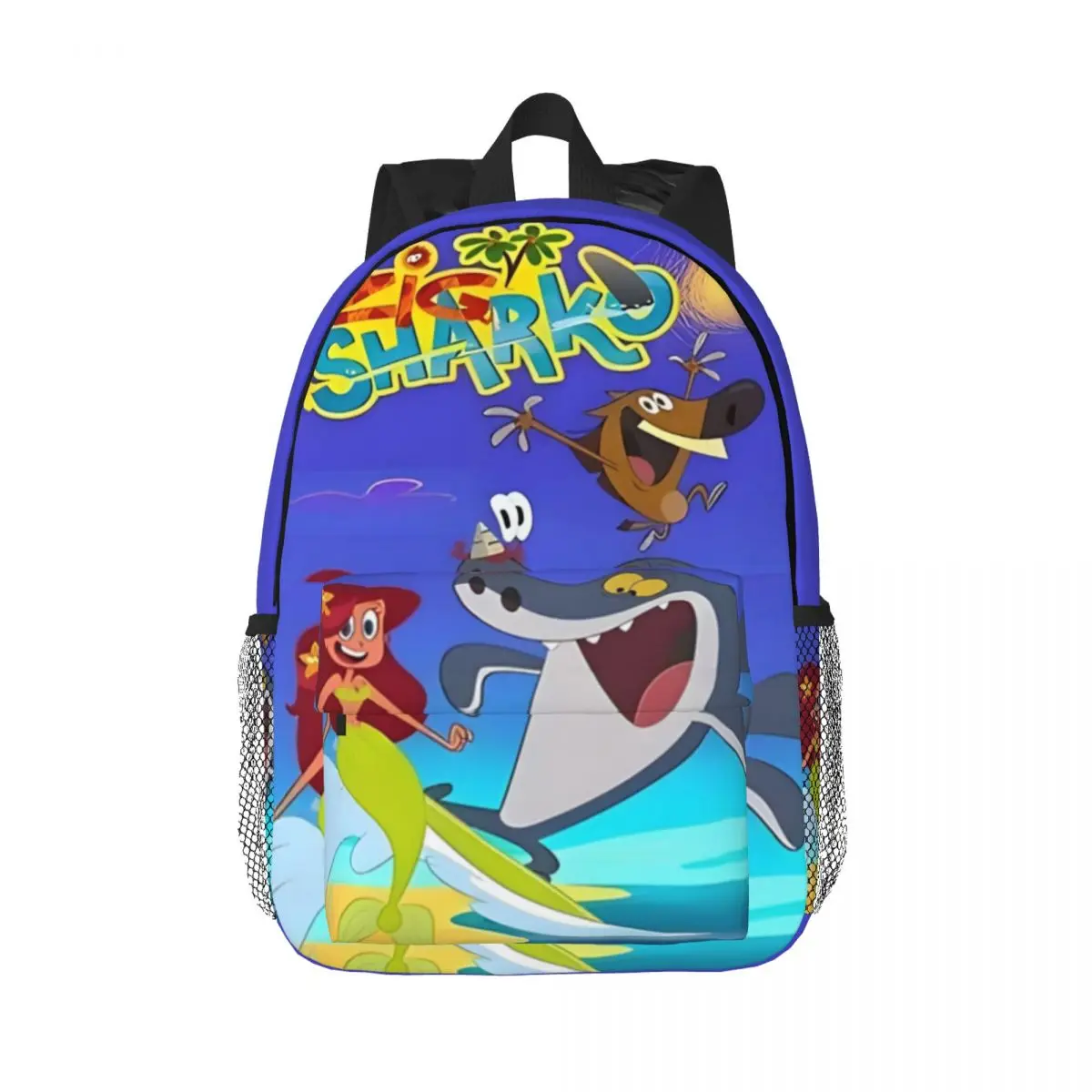 Zig En Sharko Bedrukte Lichtgewicht Casual Schooltas Voor School, Buiten, Winkelen, Kantoor 15Inch