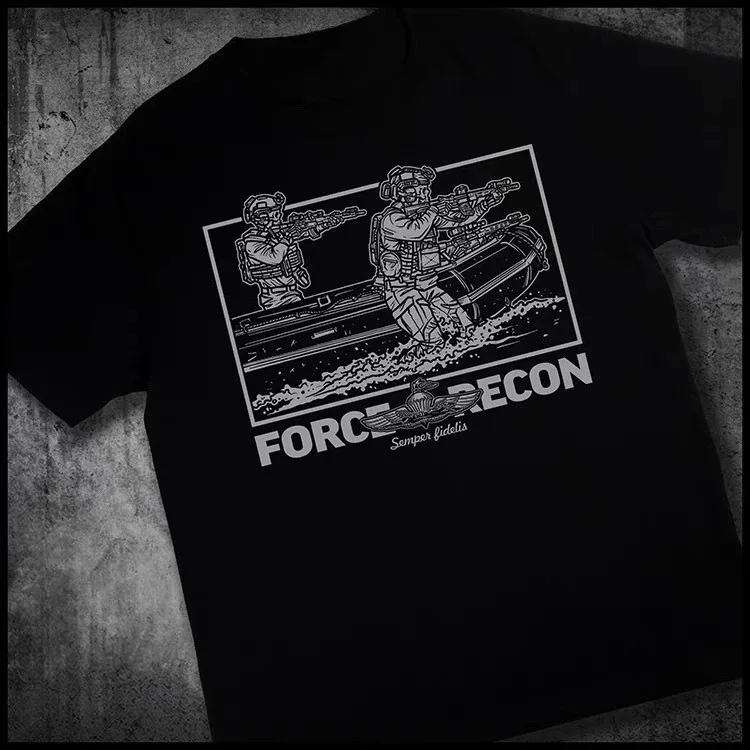 2026 Summer New USMC Marine Corps Special FR Reconnaissance Tactics Military Enthusiast Printed Cotton Men's T-shirt