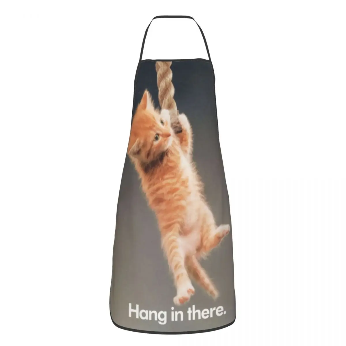 Custom Bib Baby Cat Hang In There Poster Apron for Men Women Unisex Adult Chef Kitchen Cooking Tablier Cuisine Baking