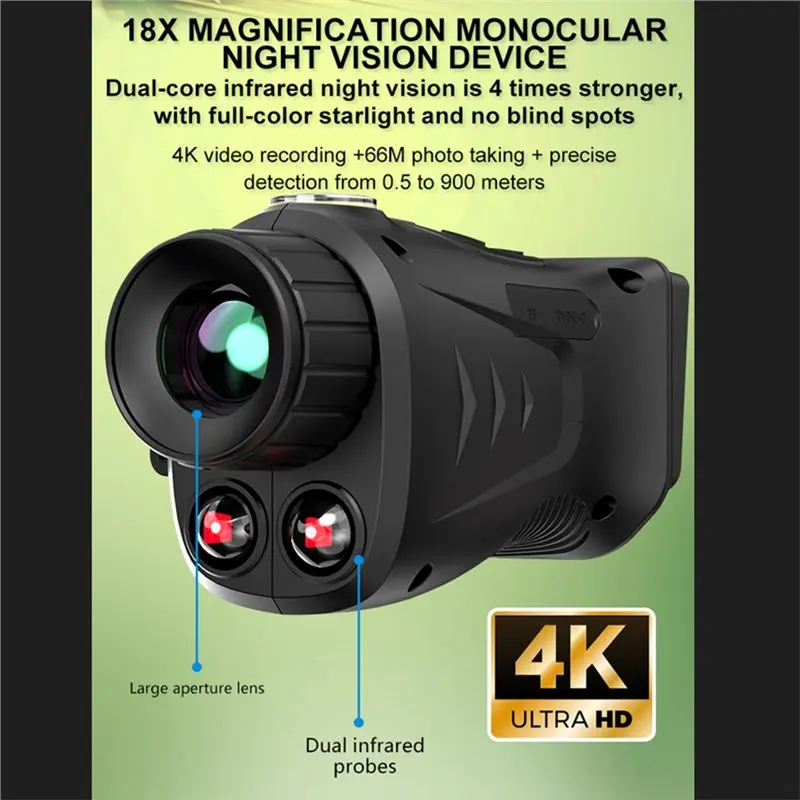 【RECOMENDAR】4K Rechargeable Night Vision Monocular Infrared Night Vision Telescope 2.8