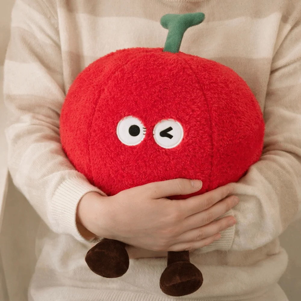 Soft Material Cherry Pillow Huggable Texture Human Figured Fruit With Legs Cute Design Cherry Pendants Lovely Decorations view 4