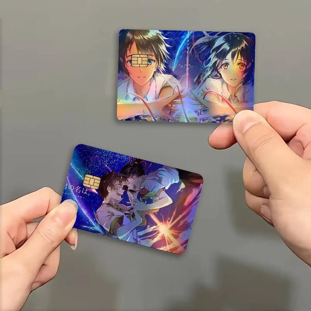 Anime Your NameS Popular Laser Shiny Bank Card Stickers Self Adhesive Daily Life Ornament