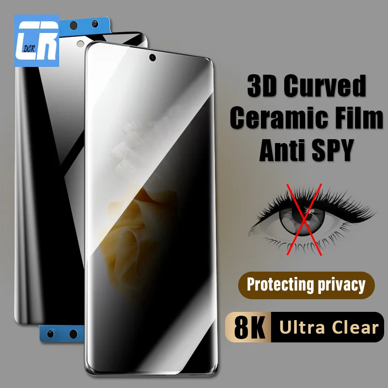 

Full Curved Anti Spy Ceramic Film for Huawei P60 P50 P40 P30 Mate 50 40 60 Pro Plus Nova 11 Ultra 10 9 Privacy Screen Protector