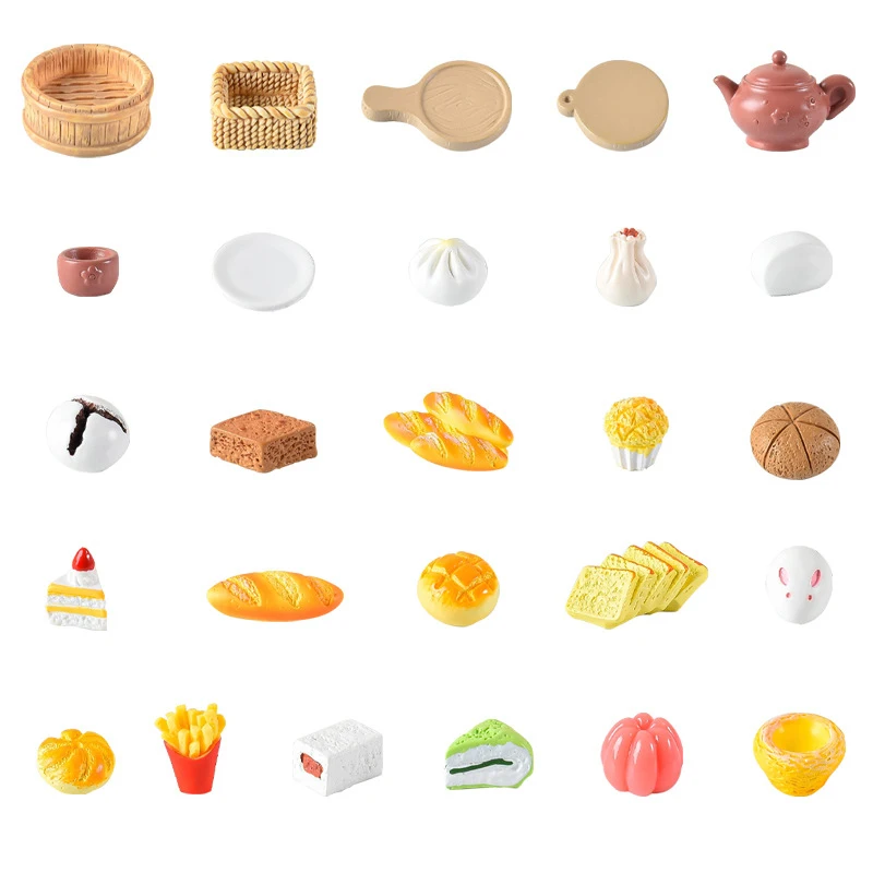 

1 Набор 1:12 миниатюрный кукольный домик для торта, хлеба, яйца, заварник, корзина, поднос, модель еды для завтрака, кухонный декор, детская игрушка для ролевых игр