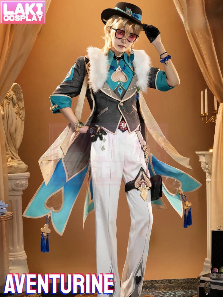 Star Rail Aventurine Cosplay Traje para Homens, Jogo Honkai, Roupas de Halloween, Roupas Anime
