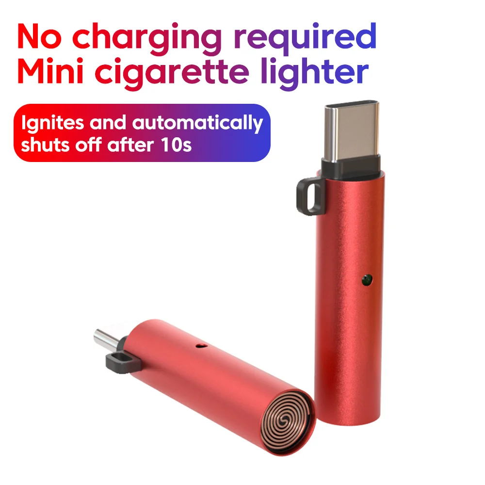 Mini Type C Cigarette Lighter Portable Lanyard Blow-type Cigarette Lighter Windproof Lighter Outdoor Direct Insertion Ignition