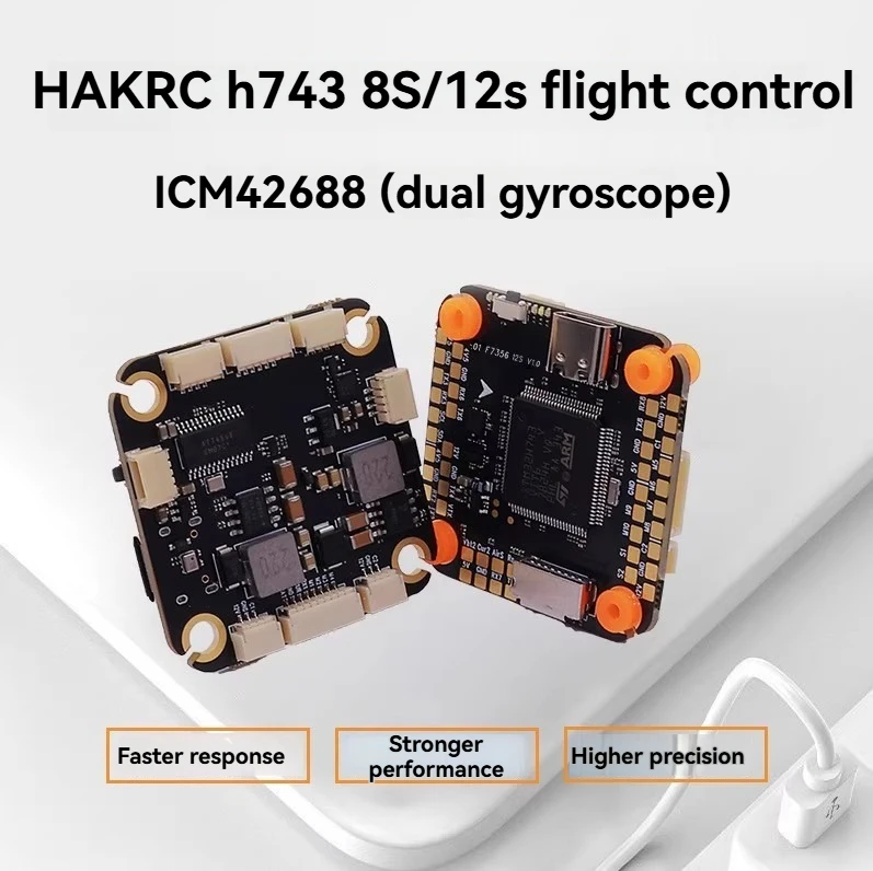 

Контроллер полета HAKRC H743 8S 12S с двойным гироскопом и двойной камерой Betaflight DJI, совместимый с радиоуправляемыми самолетами