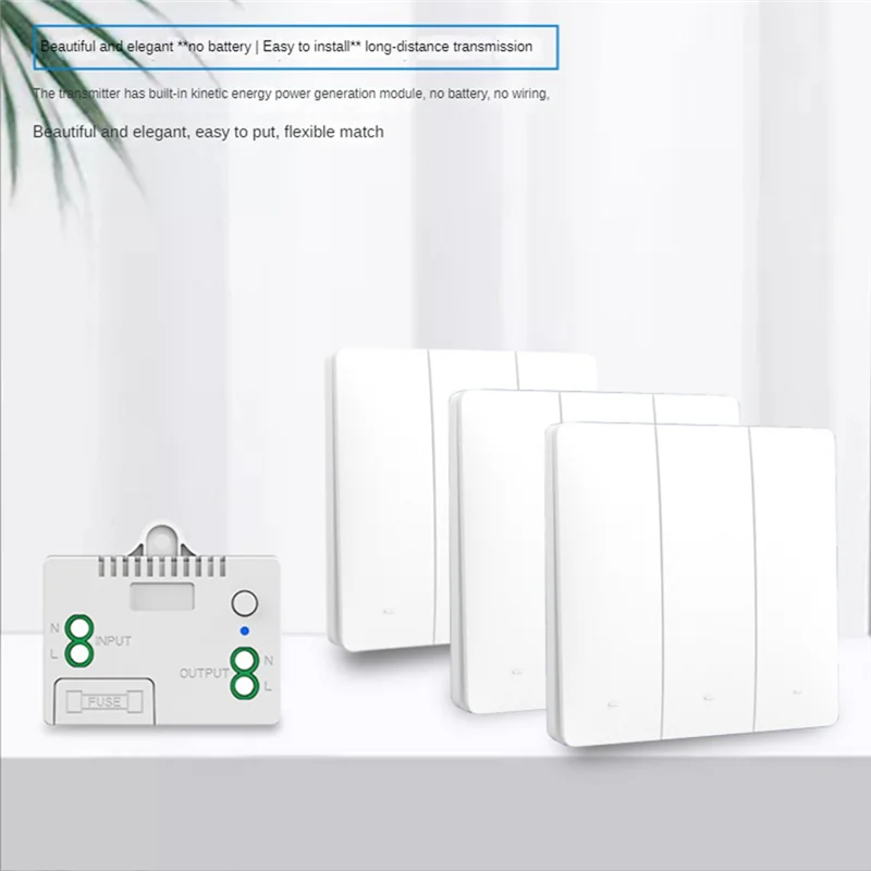 مفتاح حركي لاسلكي ذاتي الطاقة ، مصباح حائط ، جهاز تحكم عن بعد ، بدون بطارية ، بدون سلك ، مقاوم للماء ، داخلي ، IP54