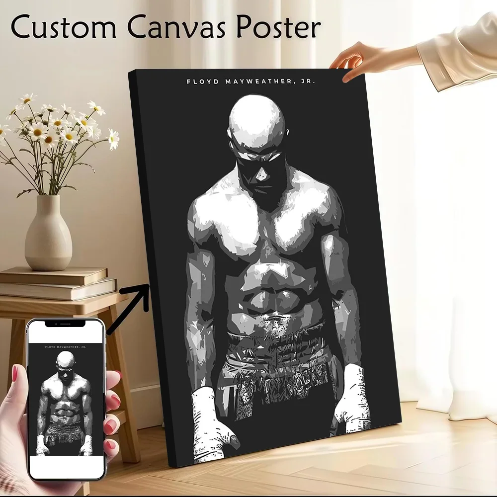 Floyd Mayweather Printed Canvas Wall Art Customizable Paintings Poster Perfect Gift for Specialty and Themed Home Decor Items