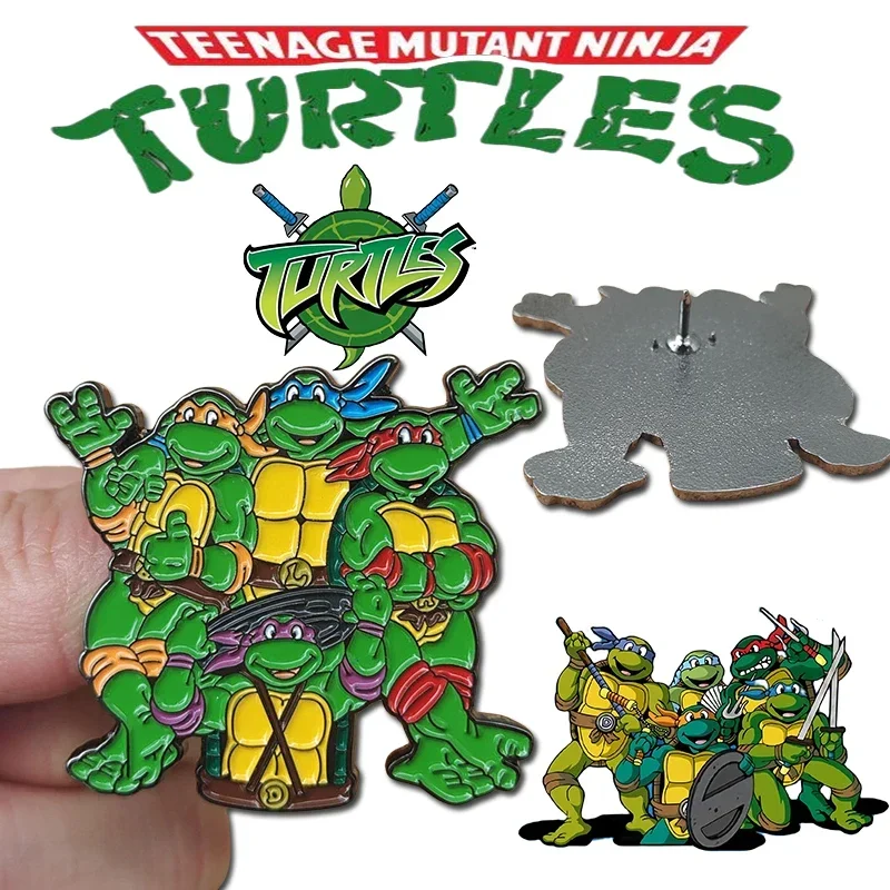 Teenage Mutant Ninja Turtles Brooch TMNT Cartoon Anime Peripheral Metal Enamel Pin Clothes Backpack Decoration Badge Accessories