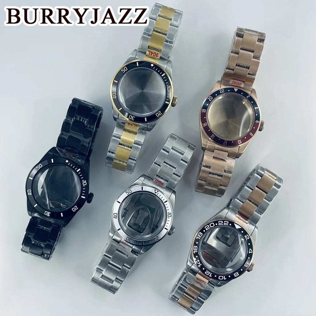 

BURRYJAZZ 39mm NH35 NH36 NH34 NH38 NH70 NH72 ETA2824 PT5000 Watch Case Black Silver Rose Gold Sterile Case Domed Sapphire Glass