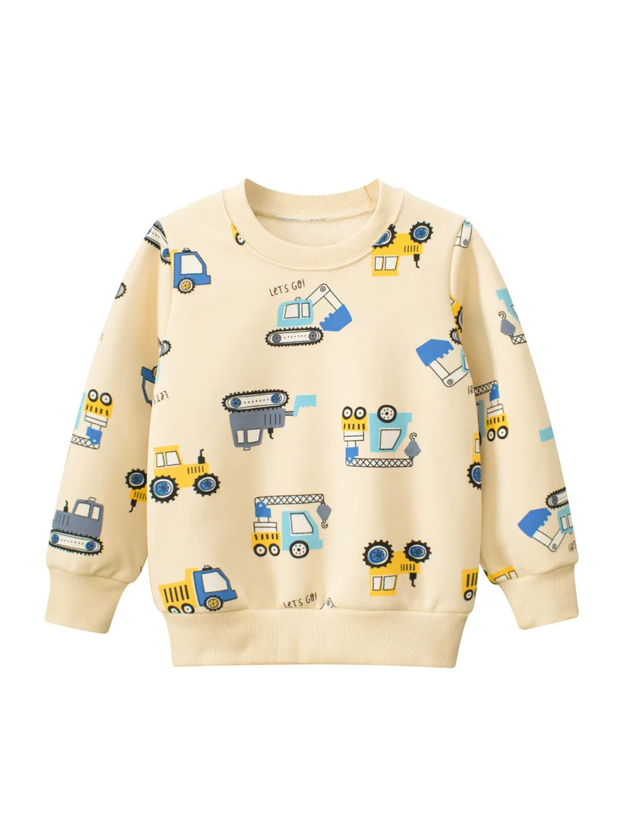 

Kids Spring Autumn O-Neck Fashion Cartoon Printing Baby Boys Clothes Girls Casual Tops Sweatshirts