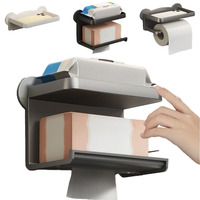 1PC Toilet Paper Holder Stand Wall-Mounted Toilet Paper Dispenser Kitchen Bathroom Storage Rack for Tissue Box Shelf Phone Holde
