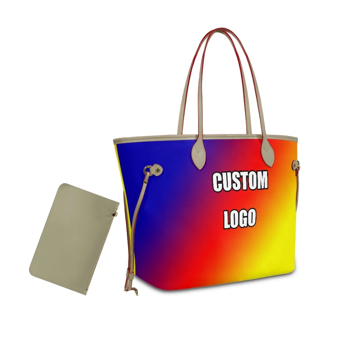 Customized Shoulder Bags Ladies Large Pu Leather Handbag For Women Custom Logo Bolsos Mujer Hand Bags Tote Bags with Mini Wallet