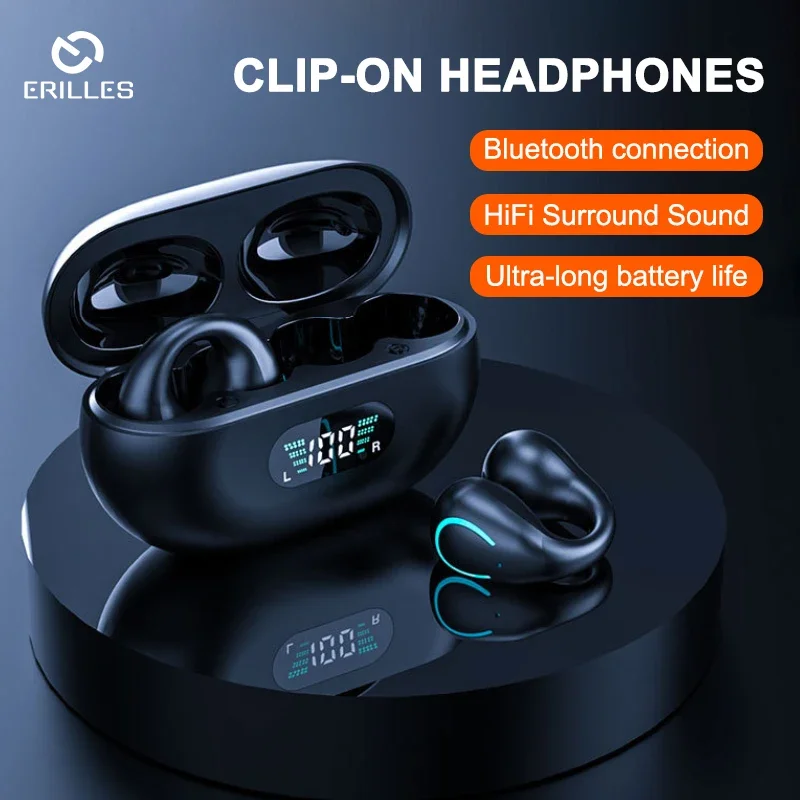 

Earphone Bluetooth Conduction Wireless Headset Running Gamer Bone Headphones Noise Cancellation for Xiaomi Android Earbuds