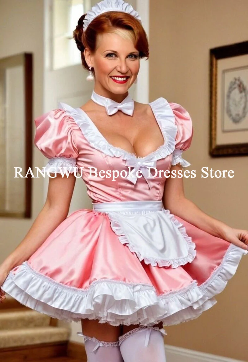 Vestido de baile de empregada rosa personalizado, mini saia, bainha, ocasião especial, vestido de noite em camadas, apliques de renda, noite