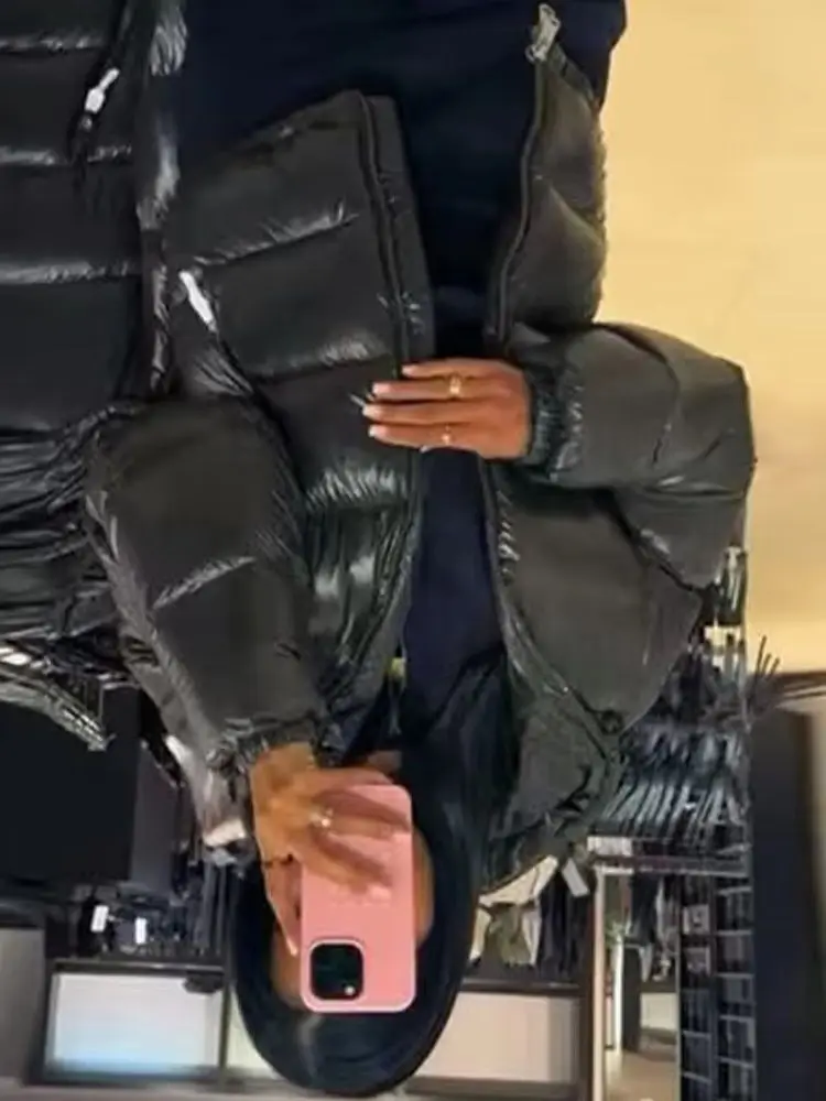 HH امرأة أنيقة طويلة الأكمام سستة مقنعين سترة الشتاء الإناث عارضة الرباط الخبز المحشوة بالقطن جيوب الصلبة سترة