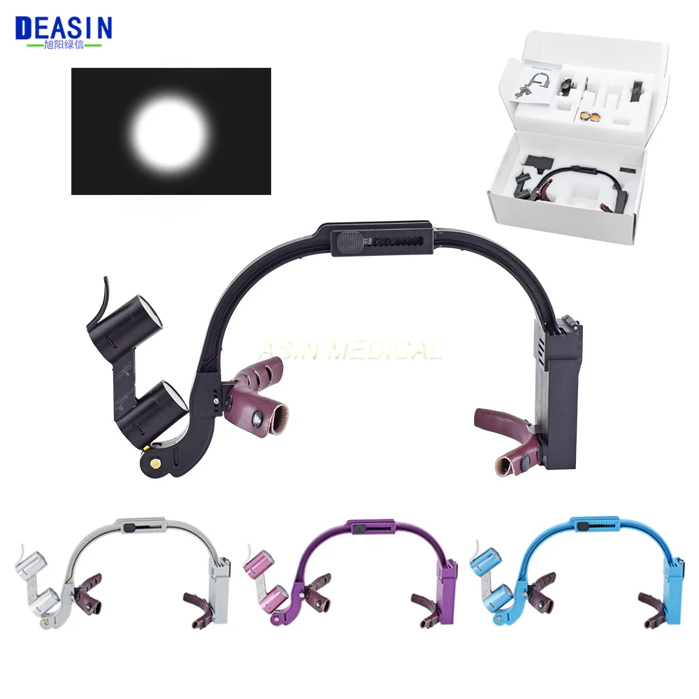 

Deasin Dental Colorful 2.5X / 3.5X 5w LED HeadLight Lamp Magnification Binocular Loupes Dentisit Surgical Headlamp Tools