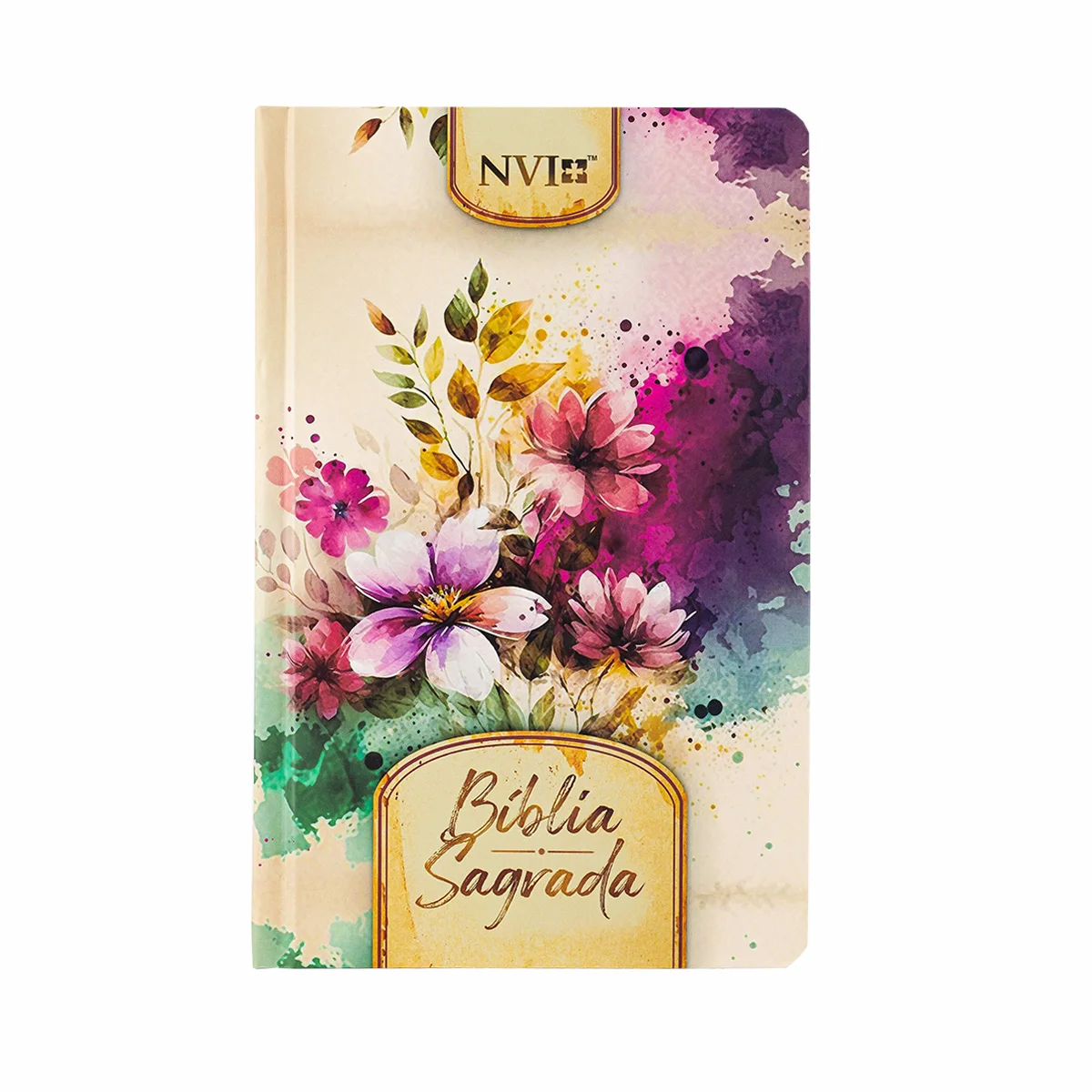 Holy Bible Slim-NVI-Hardcover Flowers and Leaves