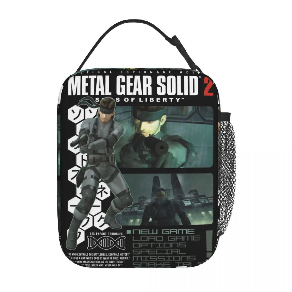 Solid Snake Metal Gear Solid 2 Insulated Lunch Bag For School Vintage MGS2 Food Storage Bag Portable Cooler Thermal Bento Box