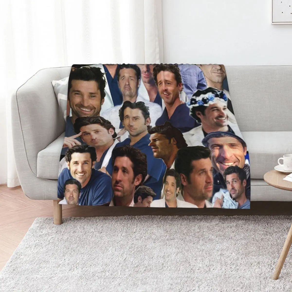 

Patrick Dempsey photo collage Throw Blanket valentine gift ideas Baby Blankets Sofas Of Decoration Custom Blankets