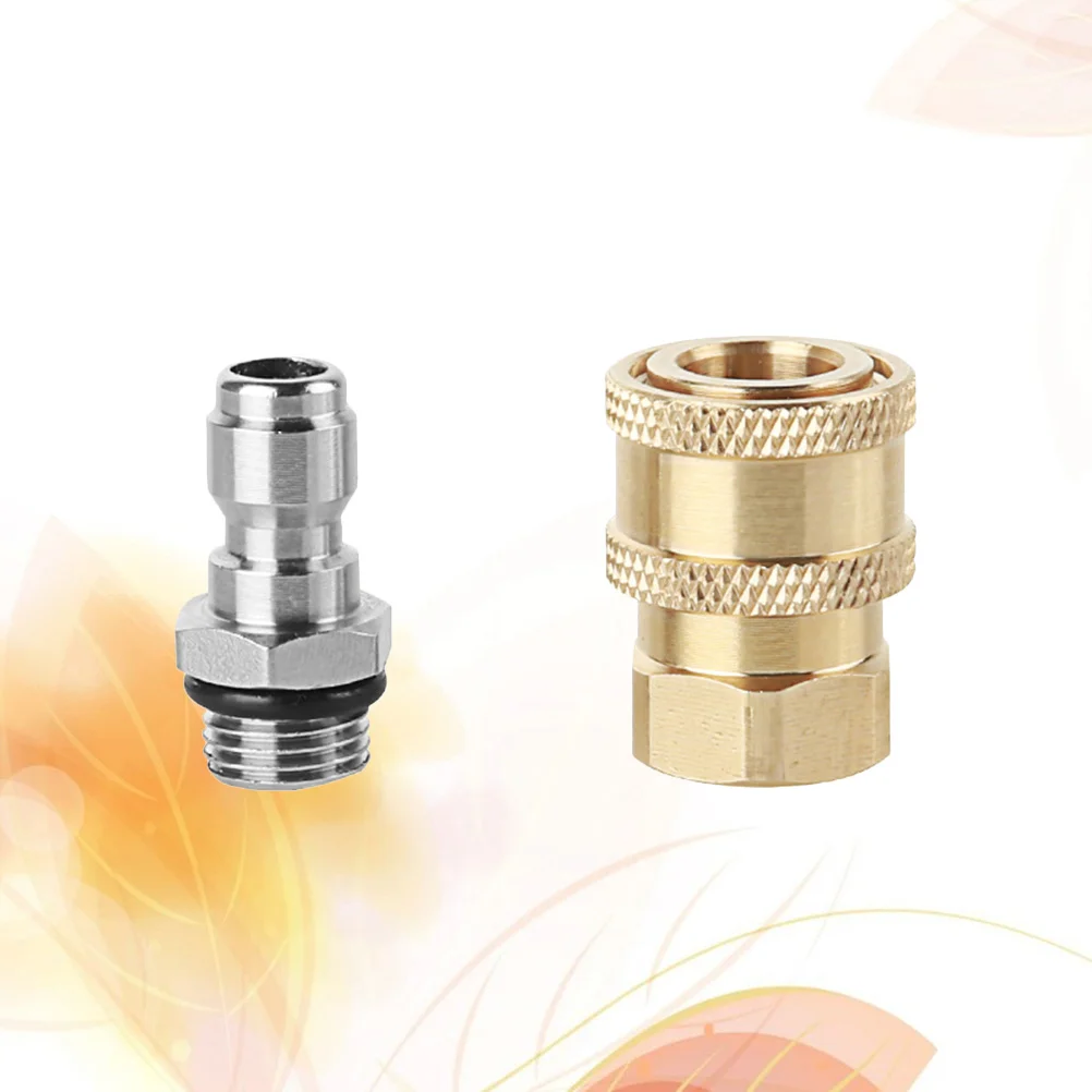 

M14 Solid Brass Quick Coupler Set High Press Connector Fittings 1/4" Plug Female Male Tools for Car Washing