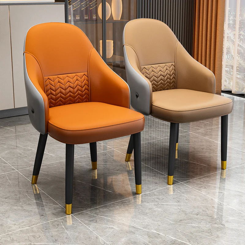 Light Luxury Dining Chair with Backrest, Nordic Minimalist Stool for Home Hotel, Modern Leisure Seat for Restaurant Mahjong Room